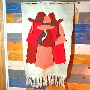 Vintage Wool Wall Hanging Tapestry Southwest